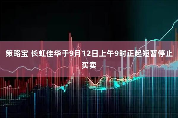 策略宝 长虹佳华于9月12日上午9时正起短暂停止买卖