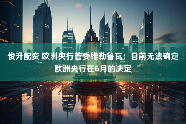 俊升配资 欧洲央行管委维勒鲁瓦：目前无法确定欧洲央行在6月的决定