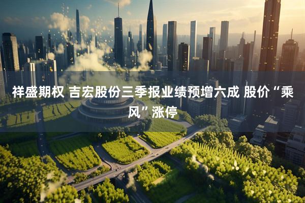 祥盛期权 吉宏股份三季报业绩预增六成 股价“乘风”涨停